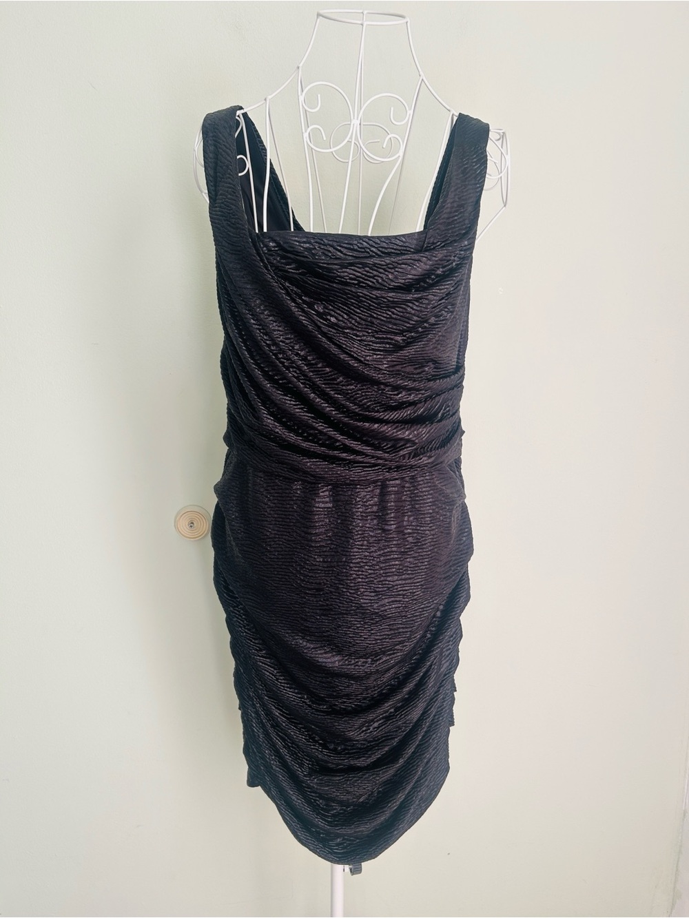 Express Black Ruched Midi Dress